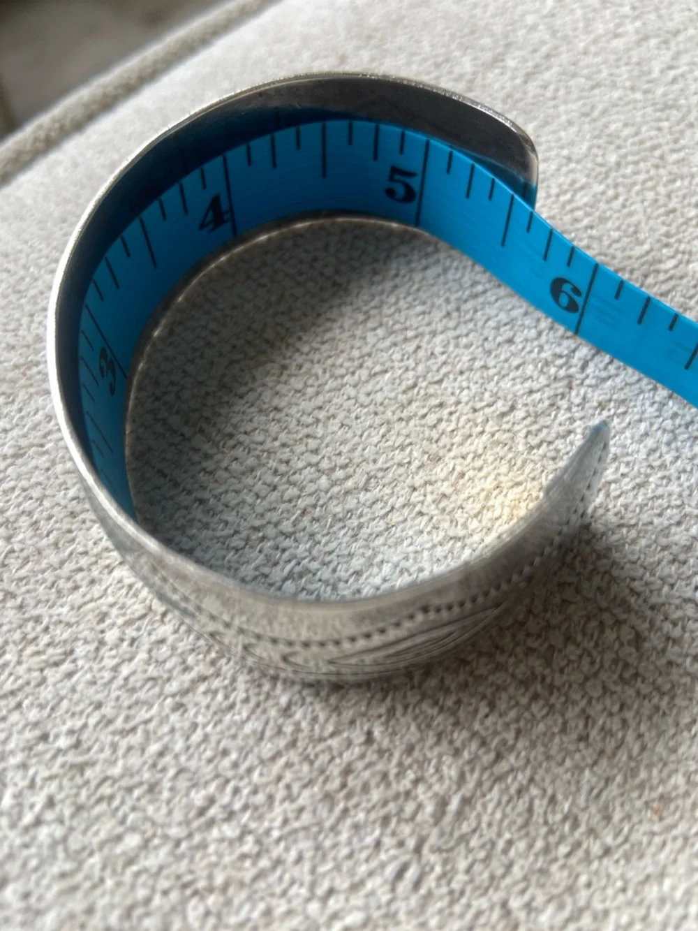 Turquoise and Corral Inlay Sterling Silver Cuff Bracelet, Native American - Picture 11 of 14